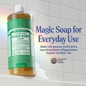 Dr. Bronner’s 18-in-1 Pure-Castile Magic Soap – Almond – 32 fl oz – NEW